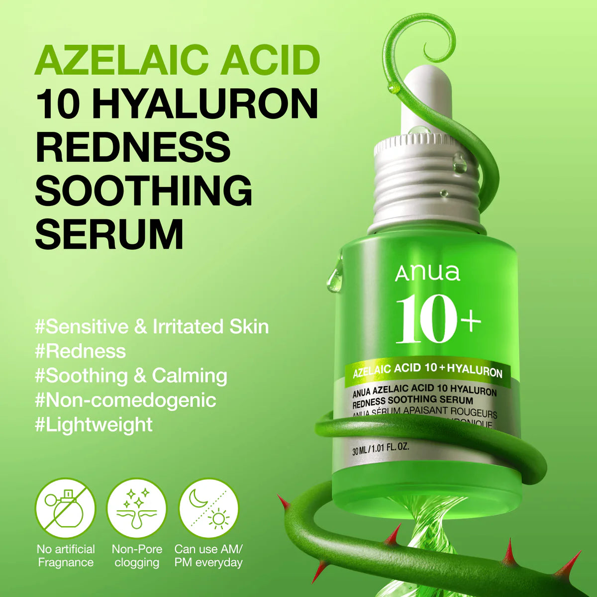 Anua Azelaic Acid 10 Hyaluron Redness Soothing Serum